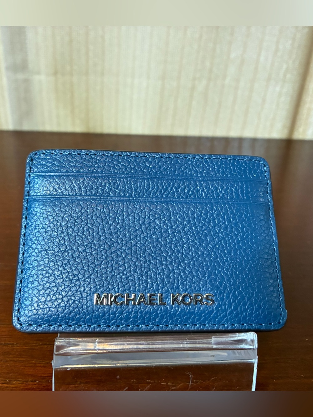Michael Kors Blue Leather Card Holder NWT
